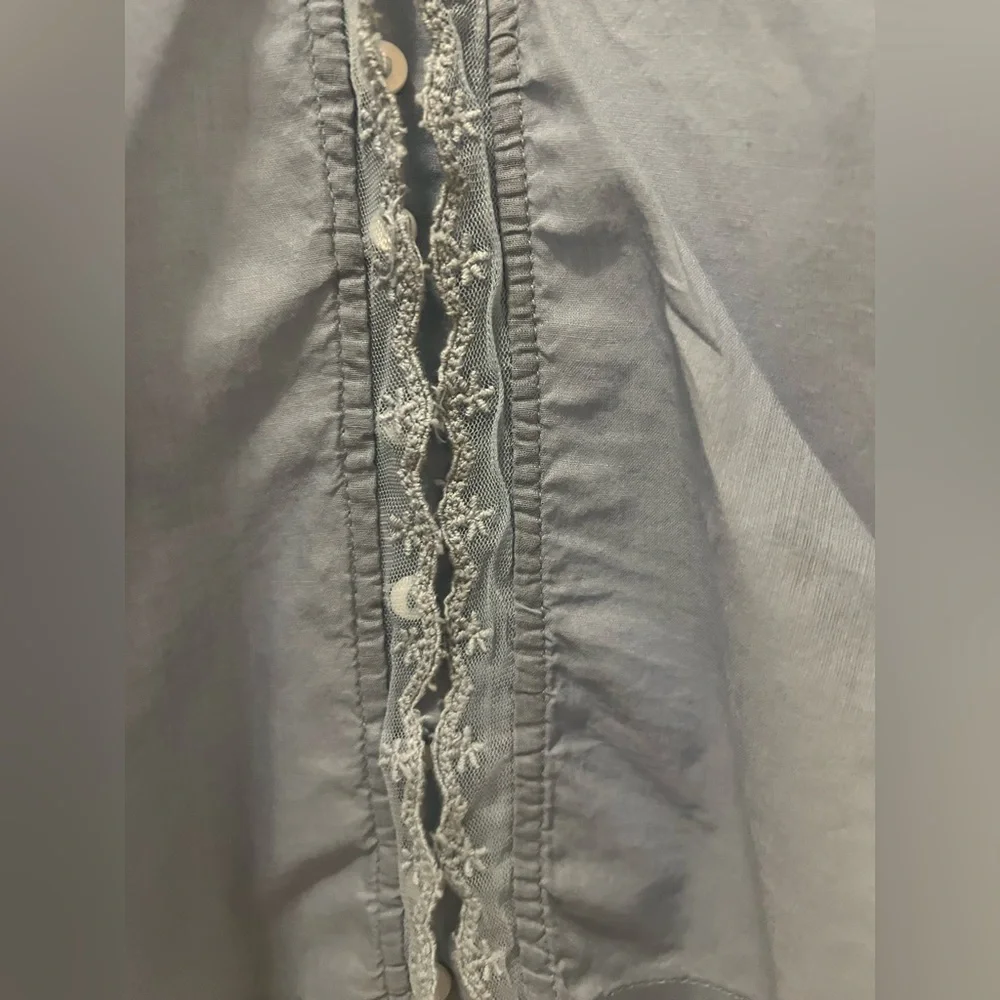 Free People Light Blue Ruffled Blouse - Picture 8 of 11